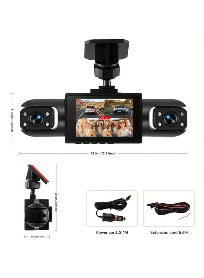 4 Lenses Dash Cam 360 Panoramic View Front Rear Left Right Cameras Infrared Night Vision 32G Memory Card - Image 4